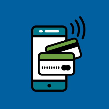 illustration of a mobile phone and credit cards