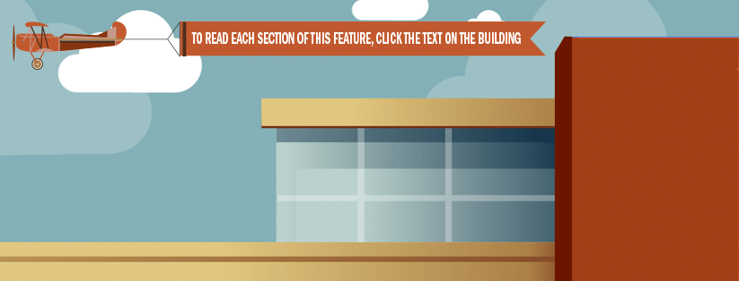 To read each section of this feature, click the text on the building.