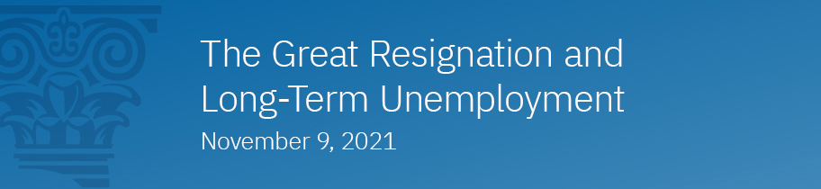 Banner image for The Great Resignation and Long-Term Unemployment on November 9, 2021